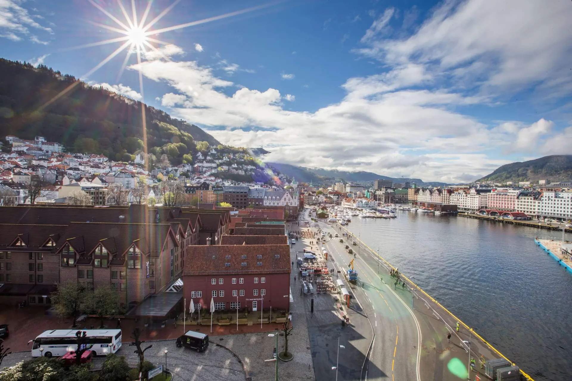 Bergen waterfront and city centre in western Norway