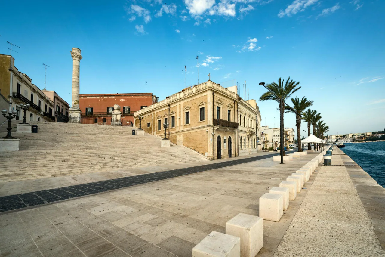 Brindisi historic harbour and waterfront in southern Italy