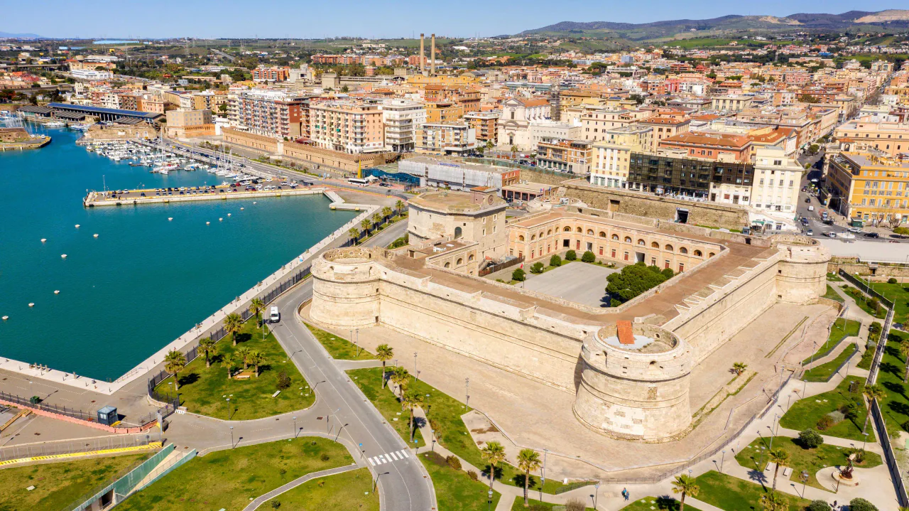Civitavecchia harbour near Rome in Italy