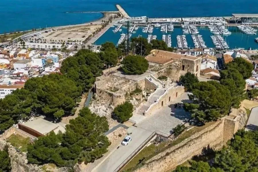 Dénia harbour, marina and castle on the Costa Blanca