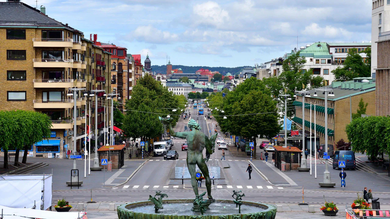 Gothenburg harbour and city in Sweden