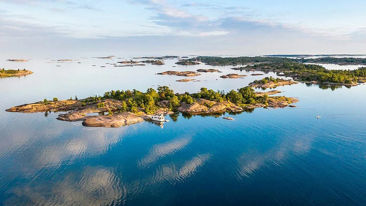 Kapellskär ferry port and surrounding coast