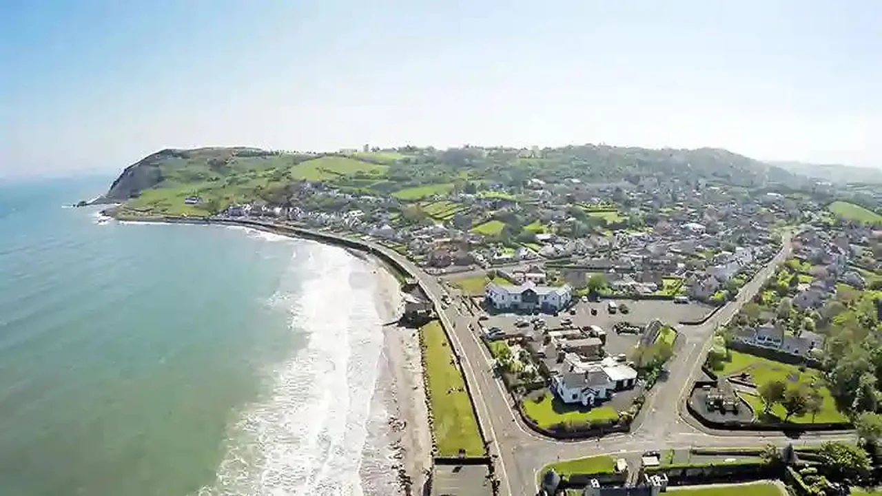 Larne harbour and coast in Northern Ireland