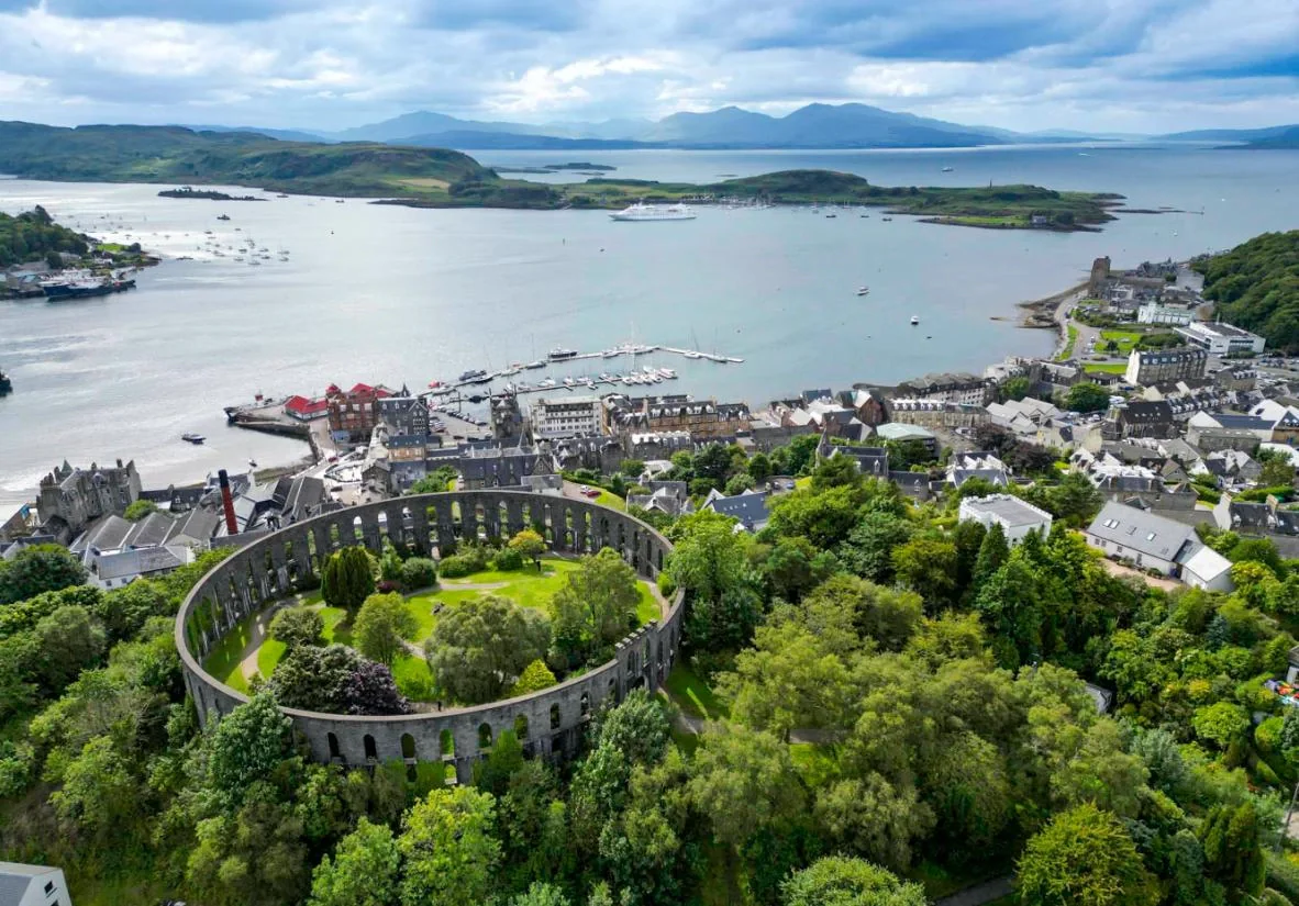 Oban harbour on Scotland’s west coast
