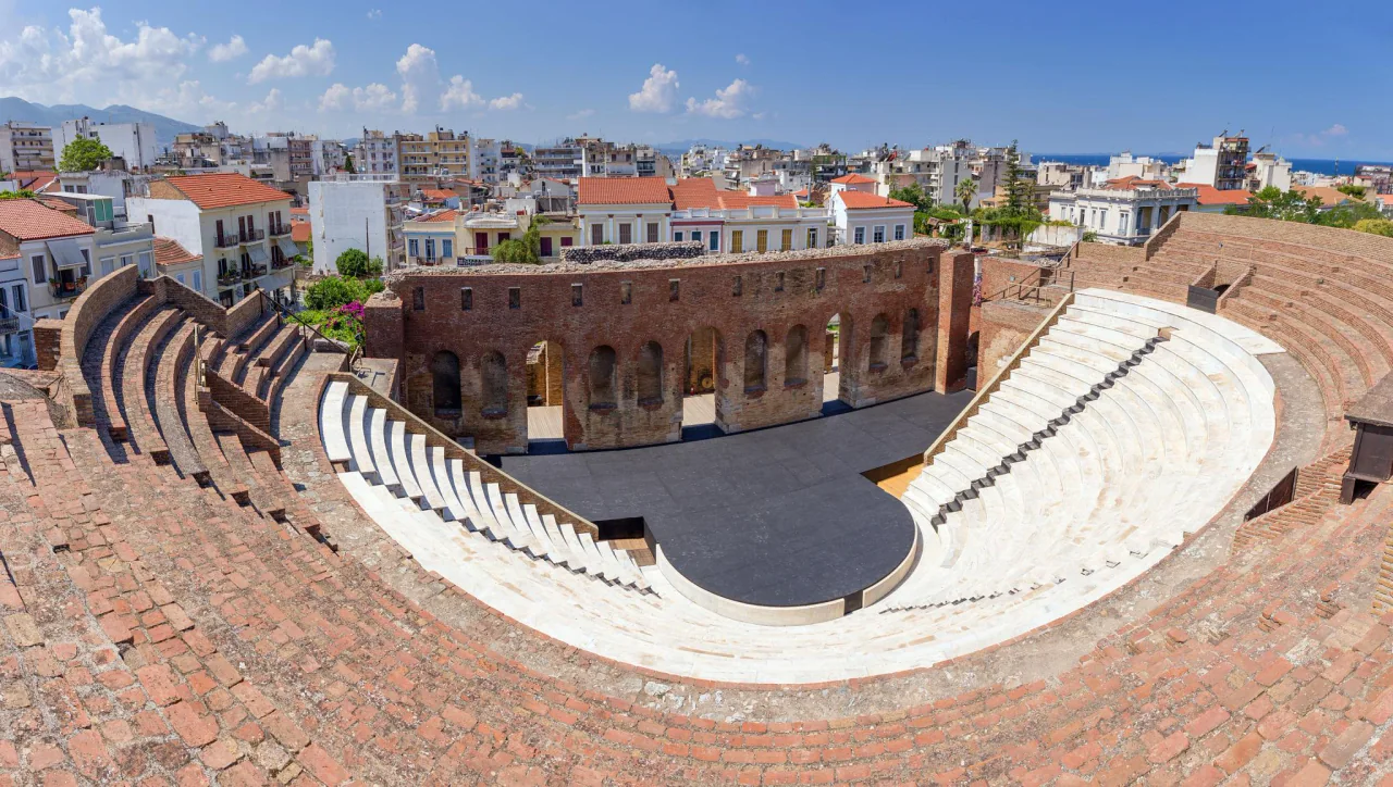 Patras waterfront and port in western Greece