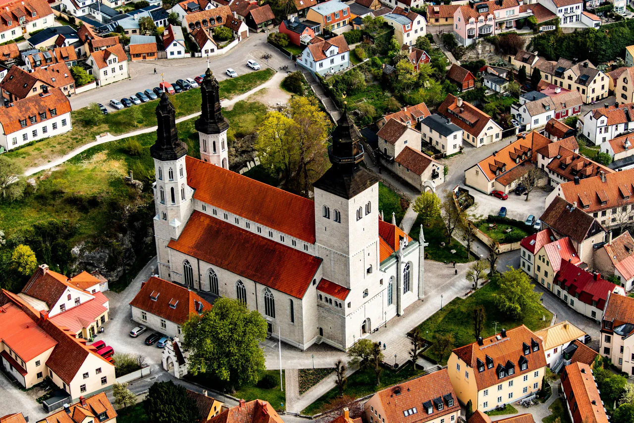 Historic Visby waterfront on Gotland