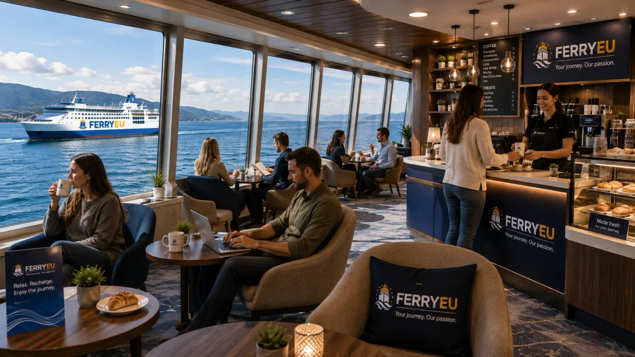 Coffee lounge aboard a ferry