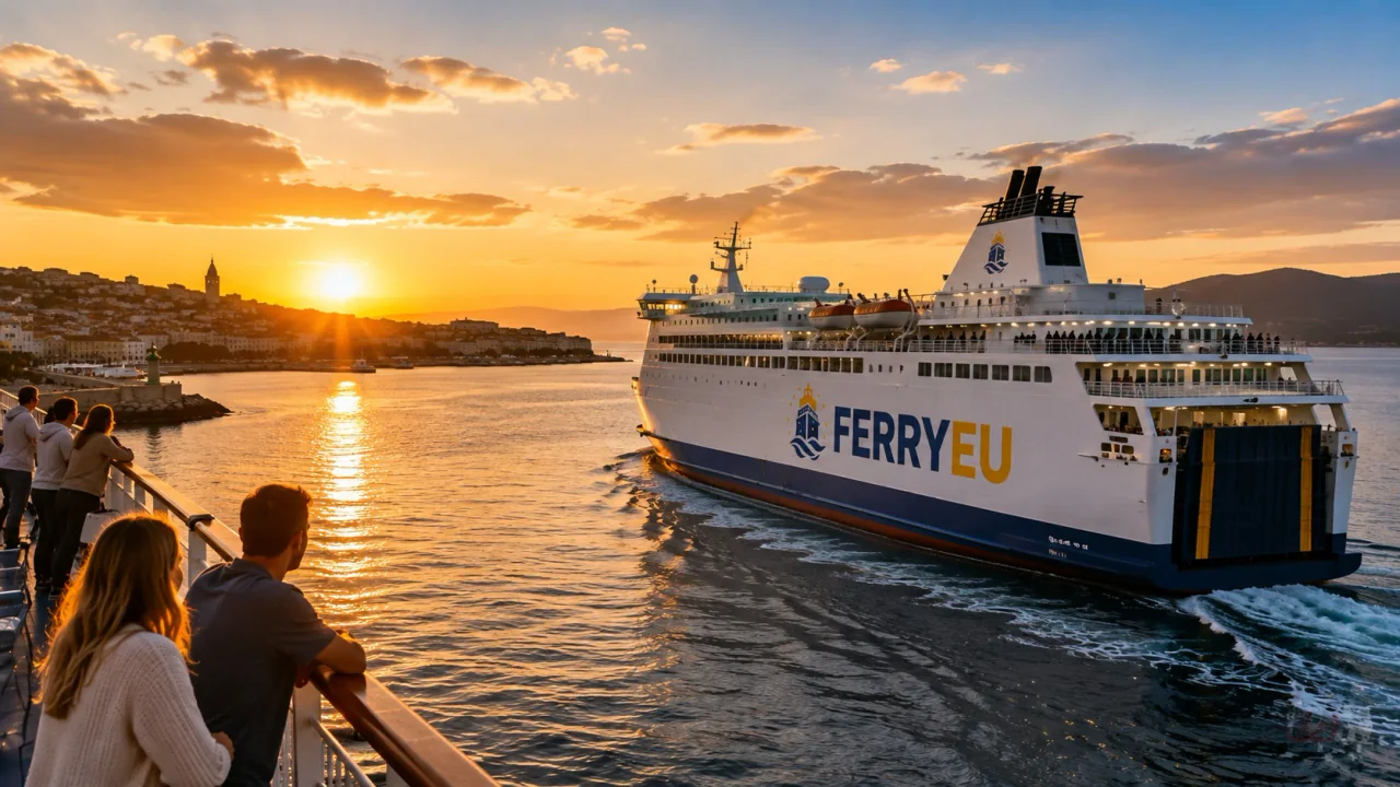 Illustrative Danish coastal ferry departure