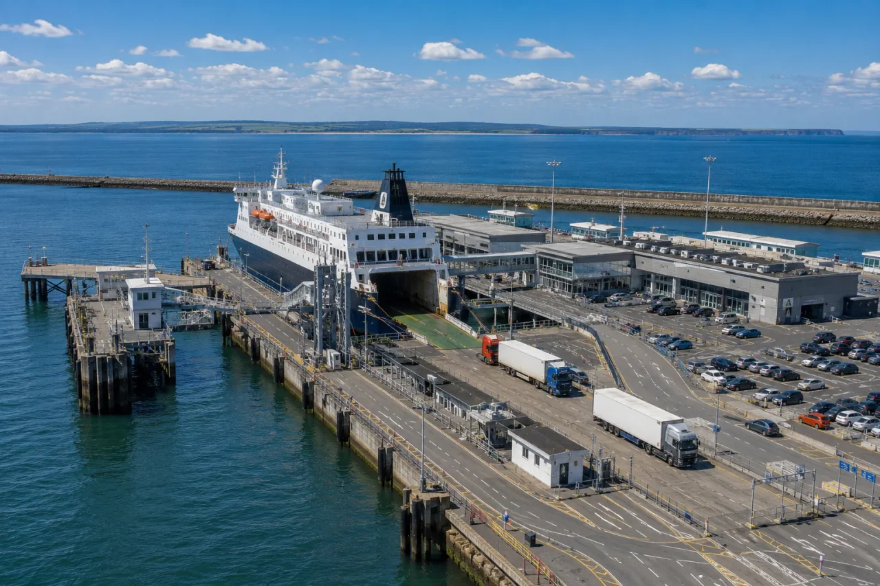 Danish ferry port representing Rødby