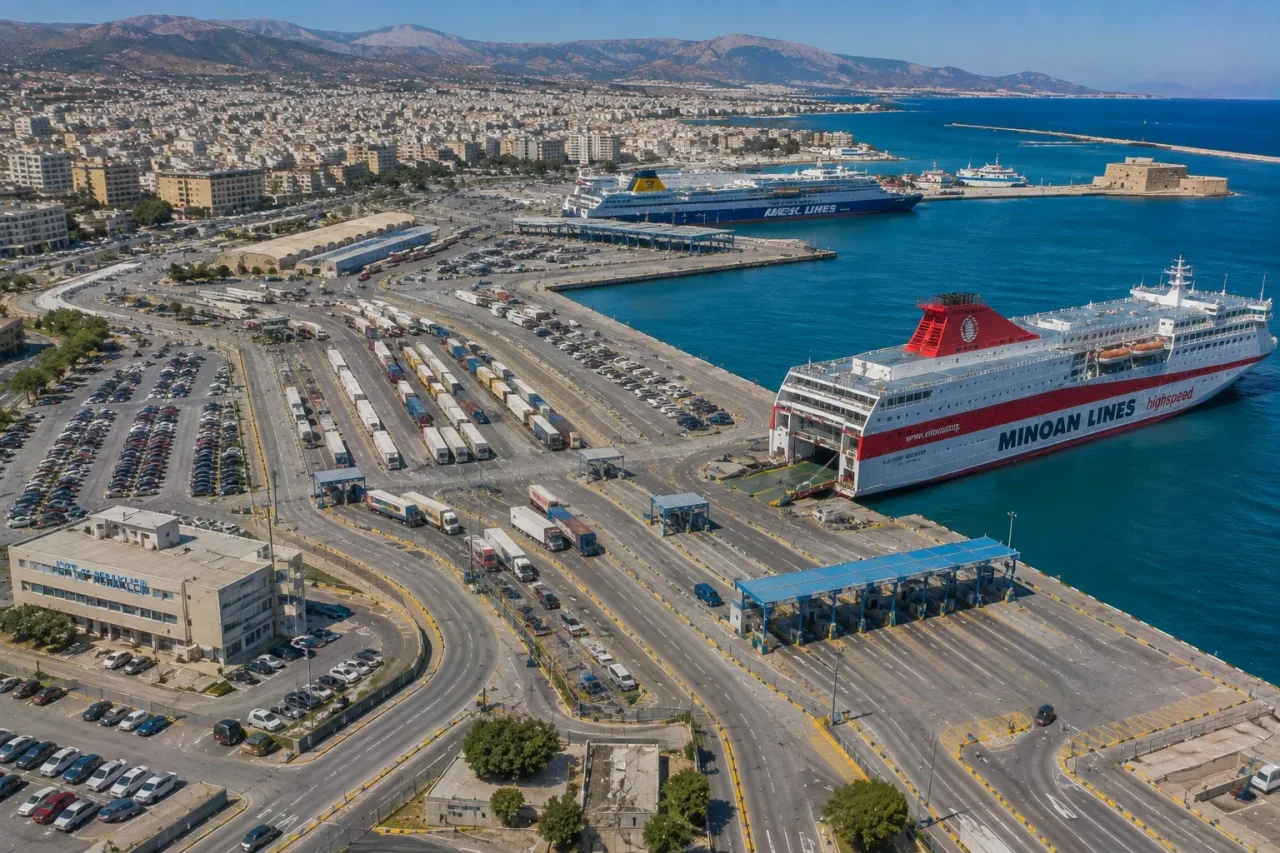 Heraklion passenger ferry port on Crete, Greece