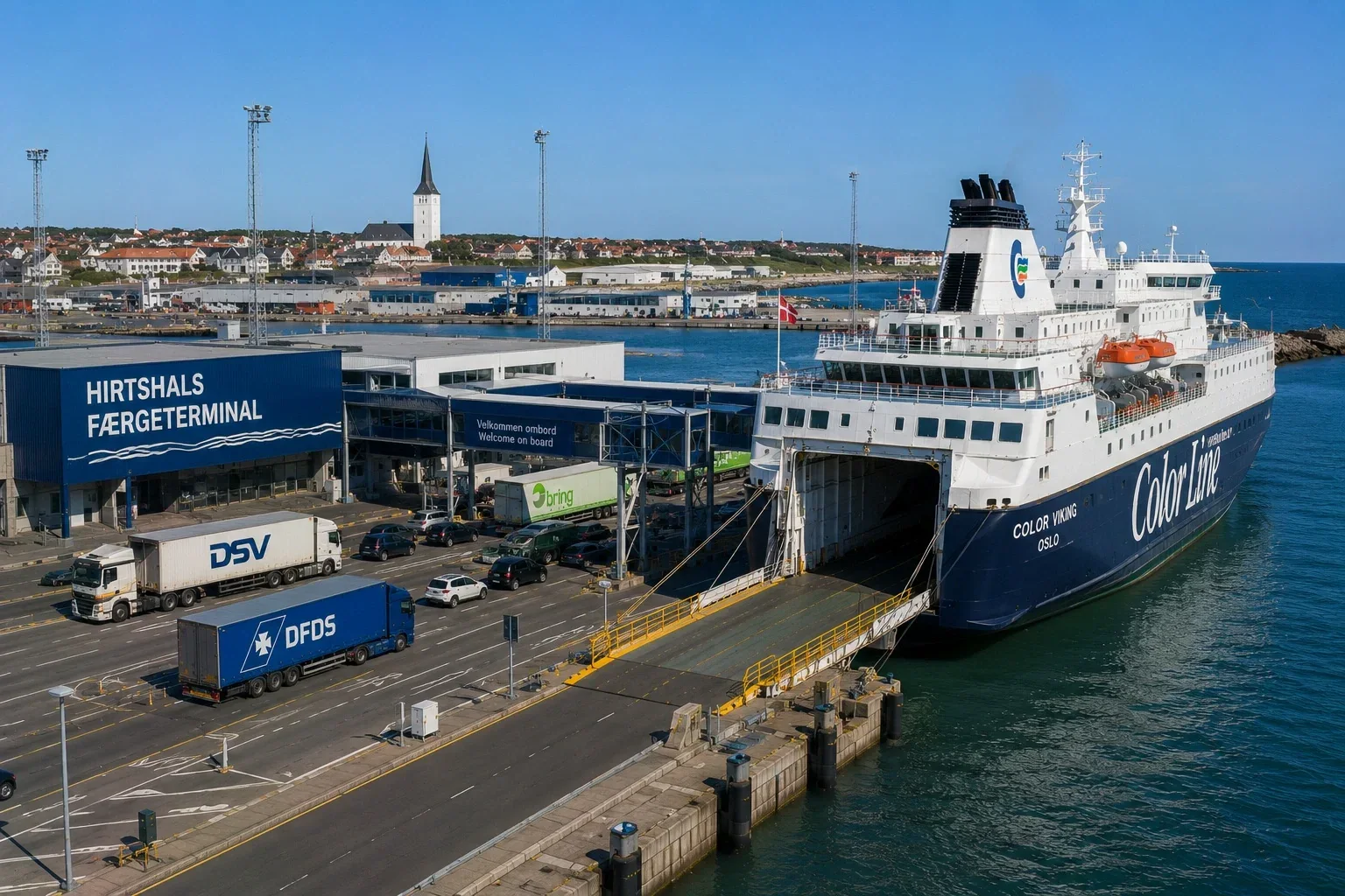 Hirtshals Ferry Port and ferry terminal area