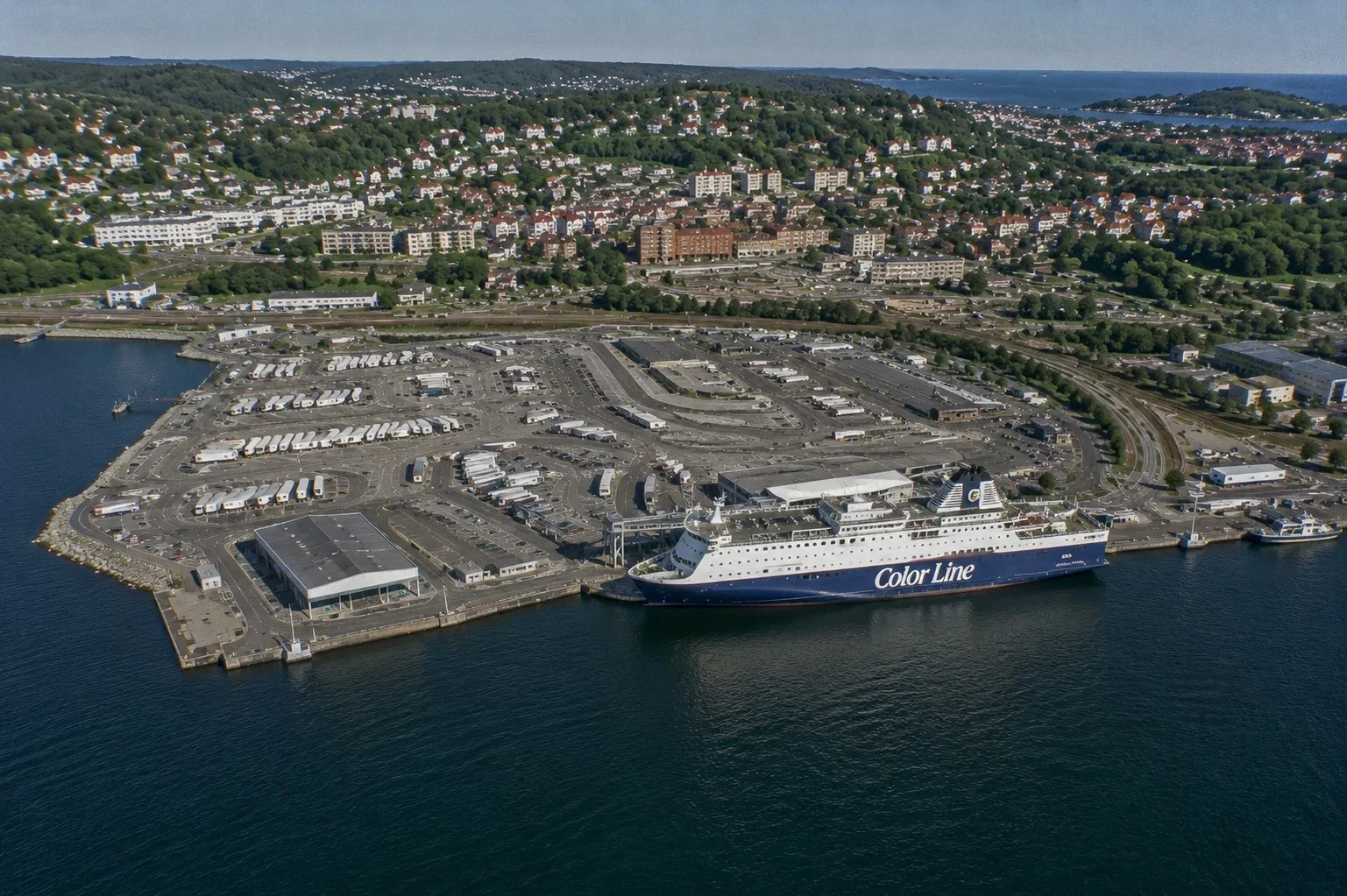 Passenger ferry at Larvik ferry port in Norway