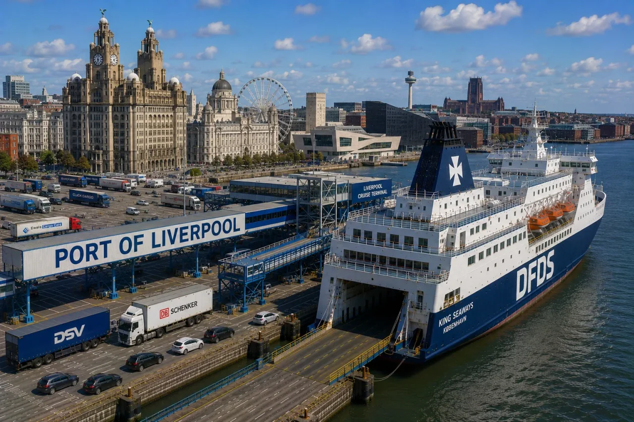 Passenger ferry terminal on the River Mersey in Liverpool, England