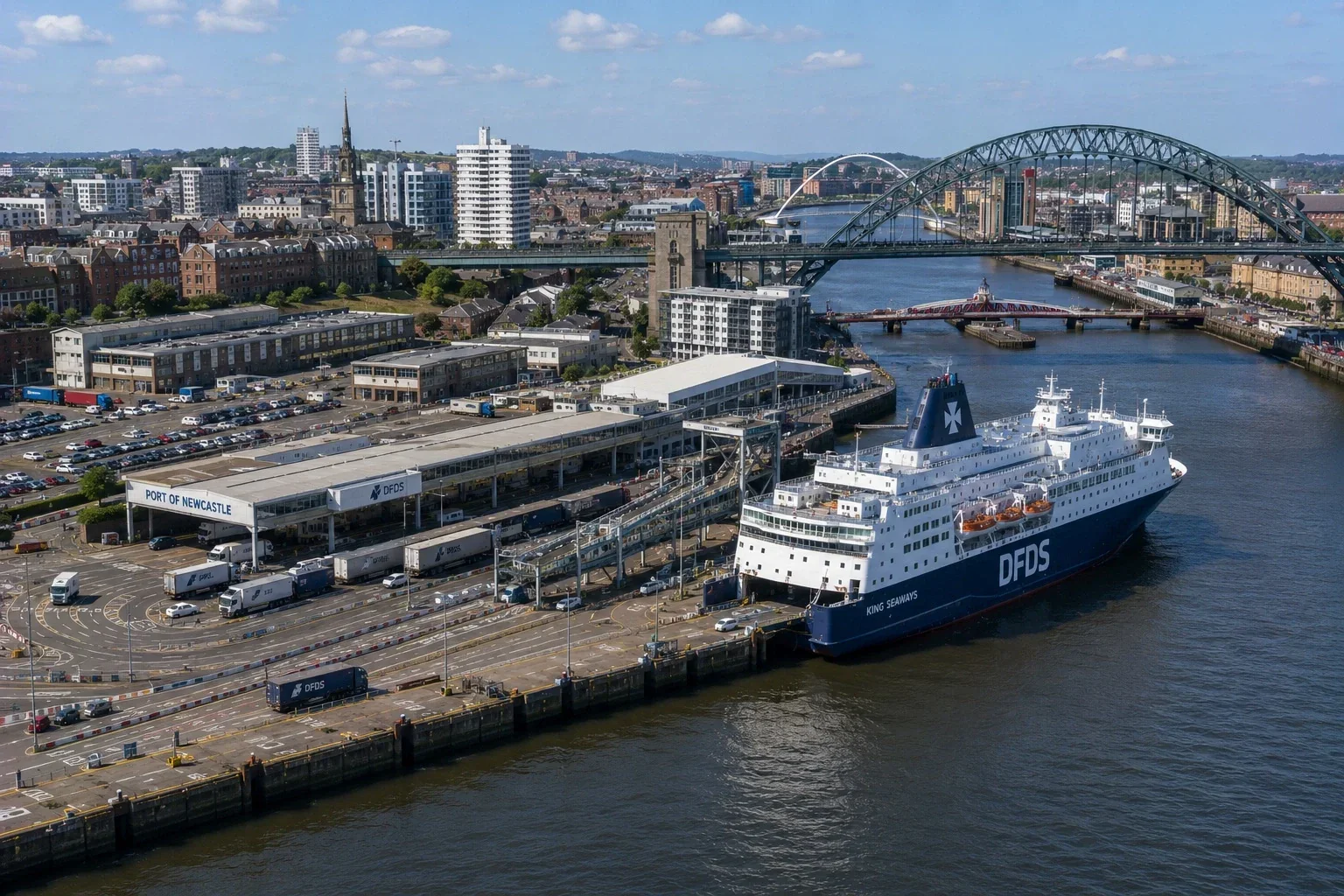 DFDS ferry at the Port of Tyne passenger terminal near Newcastle