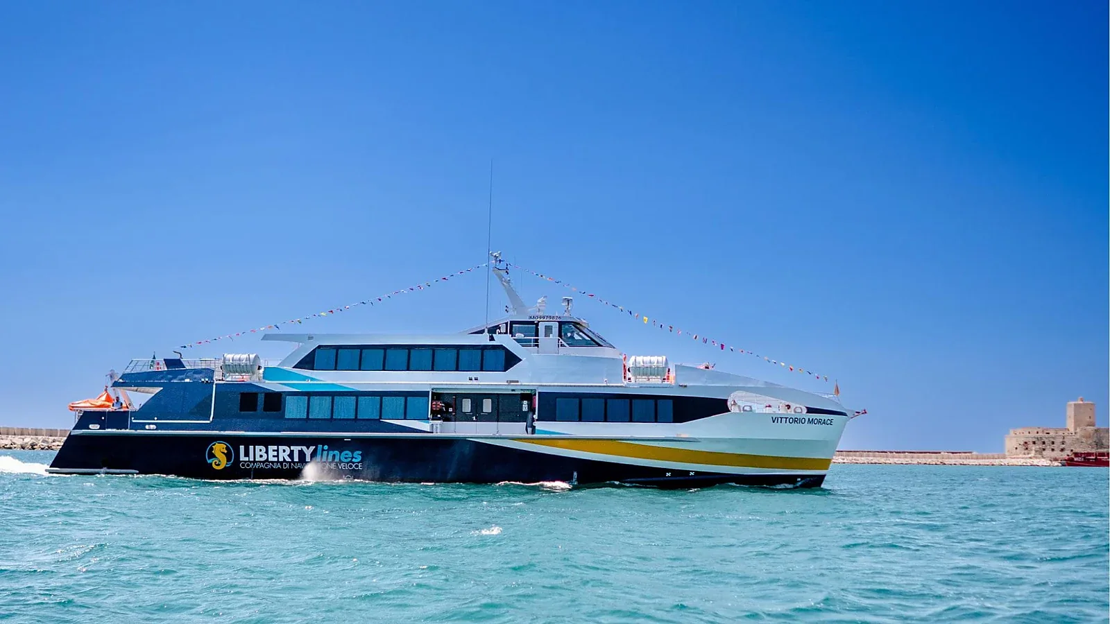 Liberty Lines fast passenger vessel serving Sicily and Calabria
