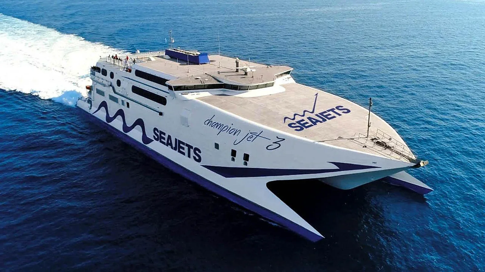 SeaJets Worldchampion Jet high-speed ferry in Greek waters