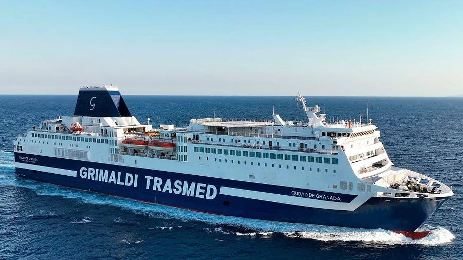 Trasmed passenger and vehicle ferry in the Mediterranean