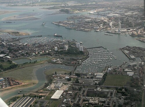 Gosport east to Portsmouth Harbour, aerial 2017