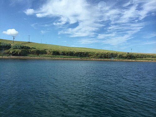 Approaching Graemsay with the ferry
