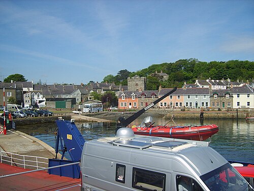 The village of Strangford from the ferry boat Portaferry II