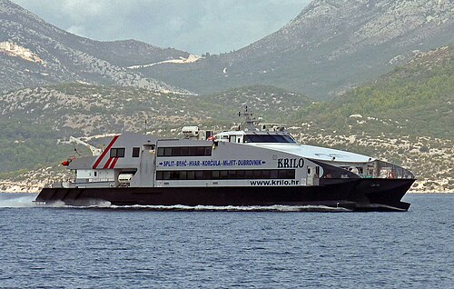 Krilo passenger catamaran at Dubrovnik, photographed in 2024