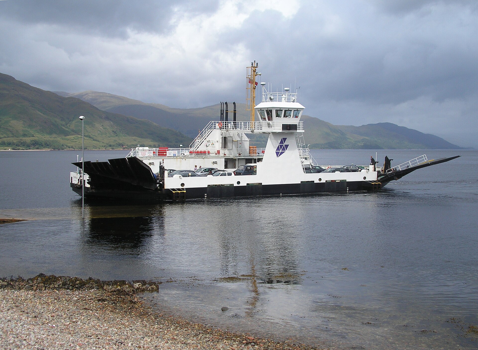 Corran ferry at the shore of Loch Linnhe