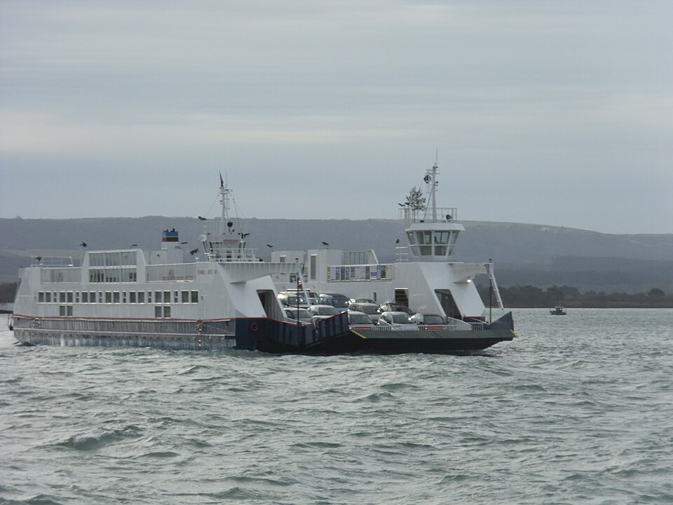 Sandbanks chain ferry crossing Poole Harbour