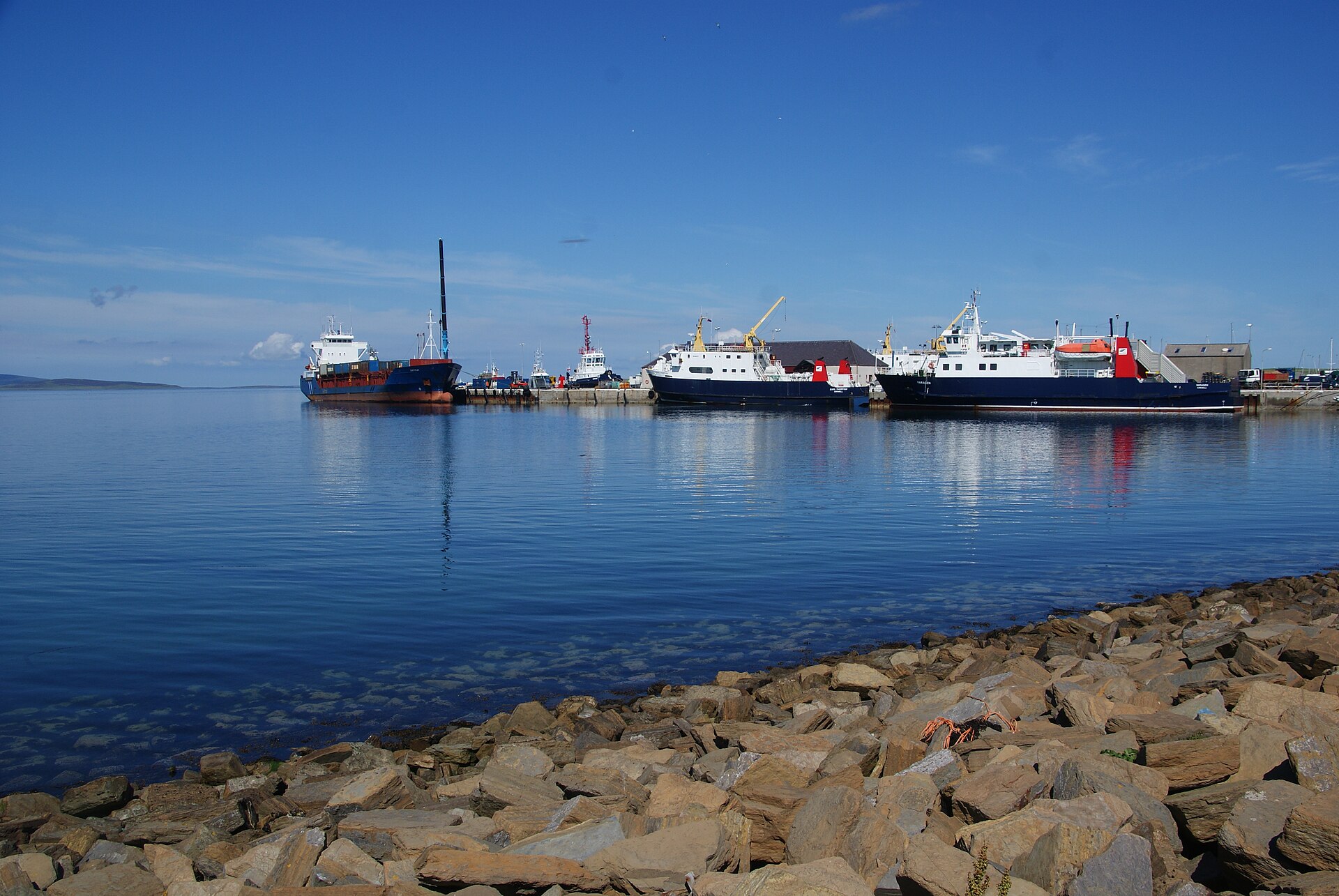 Orkney Ferries vessels at Kirkwall harbour